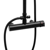 Douchepaneel - met Regendouche 20cm - en Handdouche - Zwart