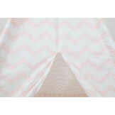 Roze Tipi Tent met Zigzag Patroon - Inclusief Vloermat & Kussens | 55% Korting