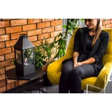 Bio ethanol haard zwart 42,5x15x15cm vrijstaand glas, binnen/buiten - 60% korting