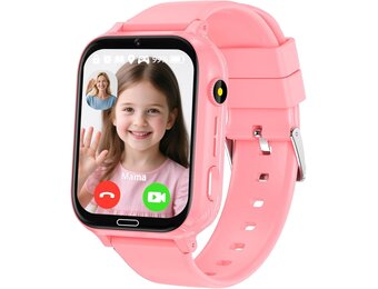 Kindersmartwatch voor kinderen, met GPS en telefoon, 4G smartwatch, kinderhorloge met voice chat, SOS, waterdicht, IP68, spel