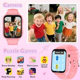 Kindersmartwatch voor kinderen, met GPS en telefoon, 4G smartwatch, kinderhorloge met voice chat, SOS, waterdicht, IP68, spel