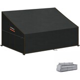 Hoes voor Loungebank L-vorm, Waterdichte Hoes Loungebank Afdekhoes voor Loungemeubelen 420D Oxford-stof Rotan Hoekbankhoes Uv-bestendig, , 270 x 270 x 100 x 90/65 cm