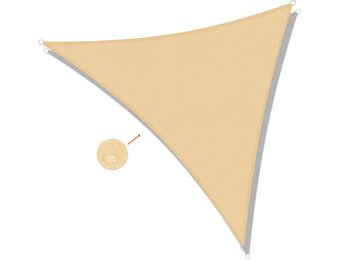 SUNNY GUARD Zonnezeil Zonnescherm Driehoek 3x3x3m Waterdicht Winddichte UV-bescherming voor patio,Tuin, Buitenkant, Terras, Kleur zand