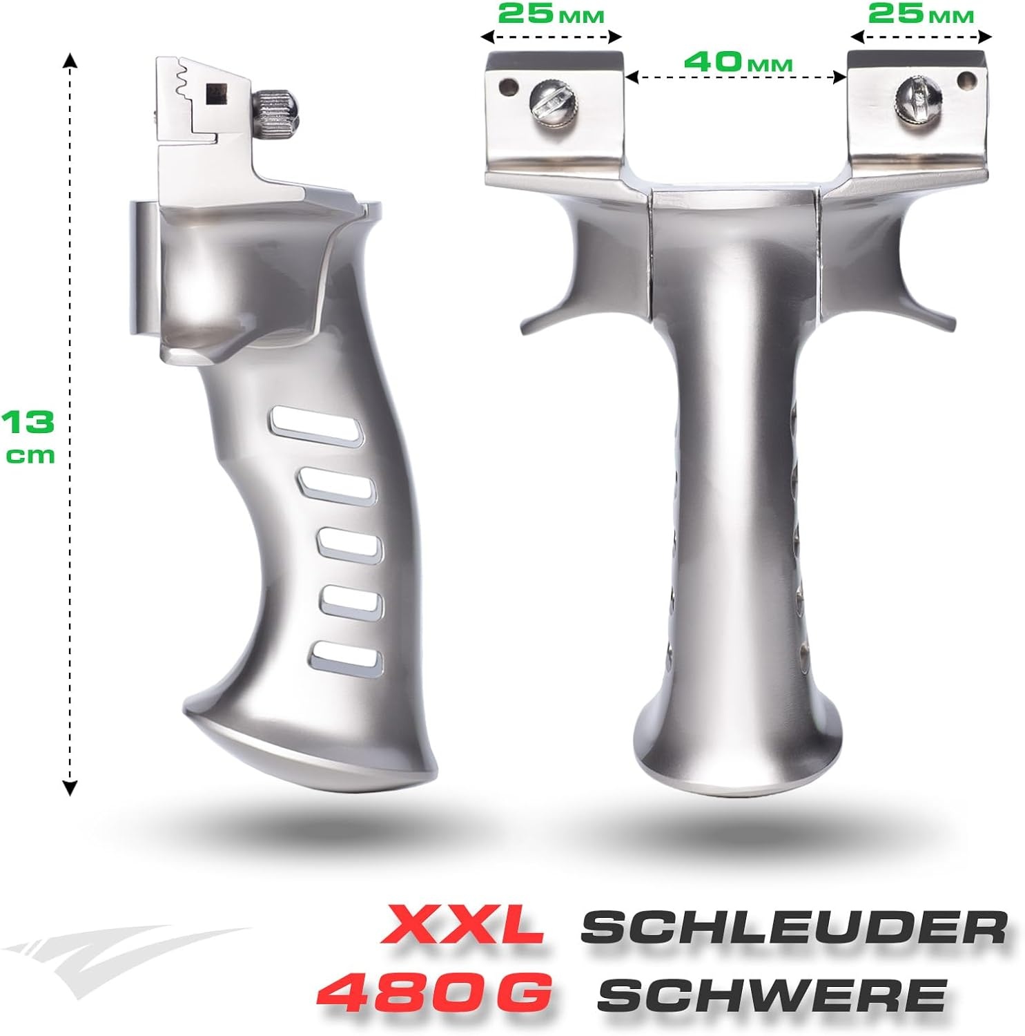 XXL Steinschleuder für Herren,Schwere Zwille für Erwachsene,Vollmetall Groß Schleuder,Outdoor Slingshot Set mit 6 Ersatzgummi+300 Tonkugeln+100 Stahlkugeln.