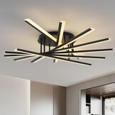 LED Ceiling Light Modern Dimmable Ceiling Lights Decorative Lighting Multi-Head Lamp with Remote Control Suitable for Living Room Bedroom Dining Room Kitchen Office Cafe 7 Bars Black