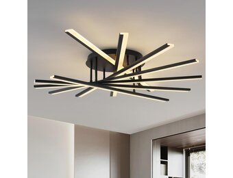 LED Ceiling Light Modern Dimmable Ceiling Lights Decorative Lighting Multi-Head Lamp with Remote Control Suitable for Living Room Bedroom Dining Room Kitchen Office Cafe 7 Bars Black