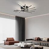 LED Ceiling Light Modern Dimmable Ceiling Lights Decorative Lighting Multi-Head Lamp with Remote Control Suitable for Living Room Bedroom Dining Room Kitchen Office Cafe 7 Bars Black