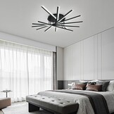 LED Ceiling Light Modern Dimmable Ceiling Lights Decorative Lighting Multi-Head Lamp with Remote Control Suitable for Living Room Bedroom Dining Room Kitchen Office Cafe 7 Bars Black