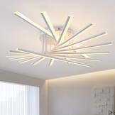 LED Ceiling Light Modern Dimmable Ceiling Lights Decorative Lighting Multi-Head Lamp with Remote Control Suitable for Living Room Bedroom Dining Room Kitchen Office Cafe 7 Bars Black