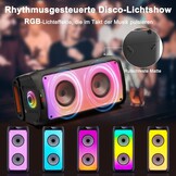 JYX Karaoke Machine, Karaoke System with 2 Microphones, Portable Bluetooth Speaker with RGB Light, Karaoke Set, PA System for Adults, Party, Supports TF/USB, AUX, FM, TWS