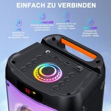 JYX Karaoke Machine, Karaoke System with 2 Microphones, Portable Bluetooth Speaker with RGB Light, Karaoke Set, PA System for Adults, Party, Supports TF/USB, AUX, FM, TWS