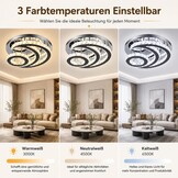 Moderne kroonluchter met kristallen led-plafondlamp, lichtkleur veranderbaar, maanvormig, rond, inbouw, hanglamp voor woonkamer, slaapkamer, keuken (meerkleurig)