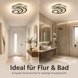 Moderne kroonluchter met kristallen led-plafondlamp, lichtkleur veranderbaar, maanvormig, rond, inbouw, hanglamp voor woonkamer, slaapkamer, keuken (meerkleurig)