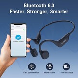 Botgeluid Koptelefoon Bluetooth, Open Ear Koptelefoon Draadloos 5.4 Bone Conduction Headphones