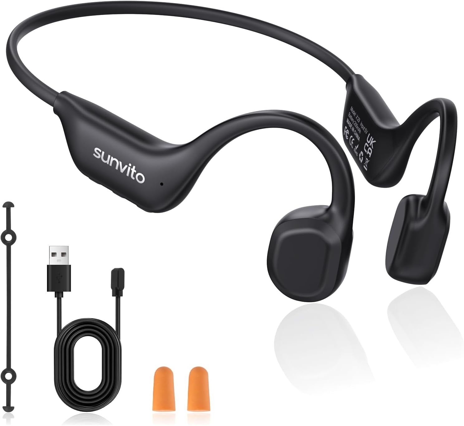 Botgeluid Koptelefoon Bluetooth, Open Ear Koptelefoon Draadloos 5.4 Bone Conduction Headphones
