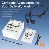 Botgeluid Koptelefoon Bluetooth, Open Ear Koptelefoon Draadloos 5.4 Bone Conduction Headphones