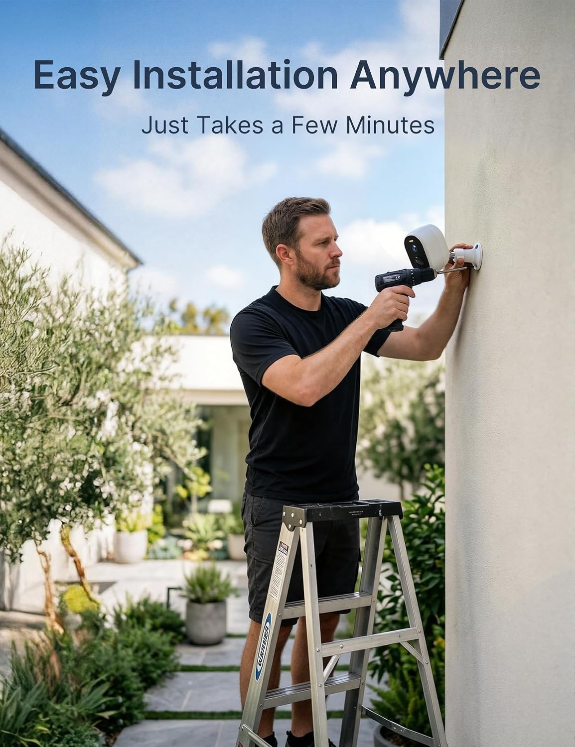 GNCC 2K 4MP LTE bewakingscamera voor buiten, accu + zonnepaneel, wifi6 camera, bewaking buiten, wifi, outdoor, binnen accu, draadloos met 2-weg audio, nachtzicht, PIR-bewegingsmelder, IP65