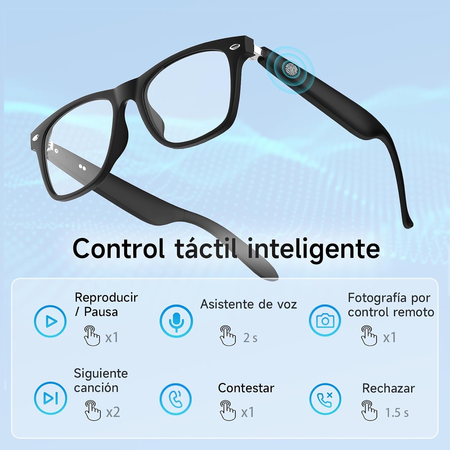 Slimme Zonnebril met Bluetooth & Blauwlichtfilter - Grijs (57% Korting)
