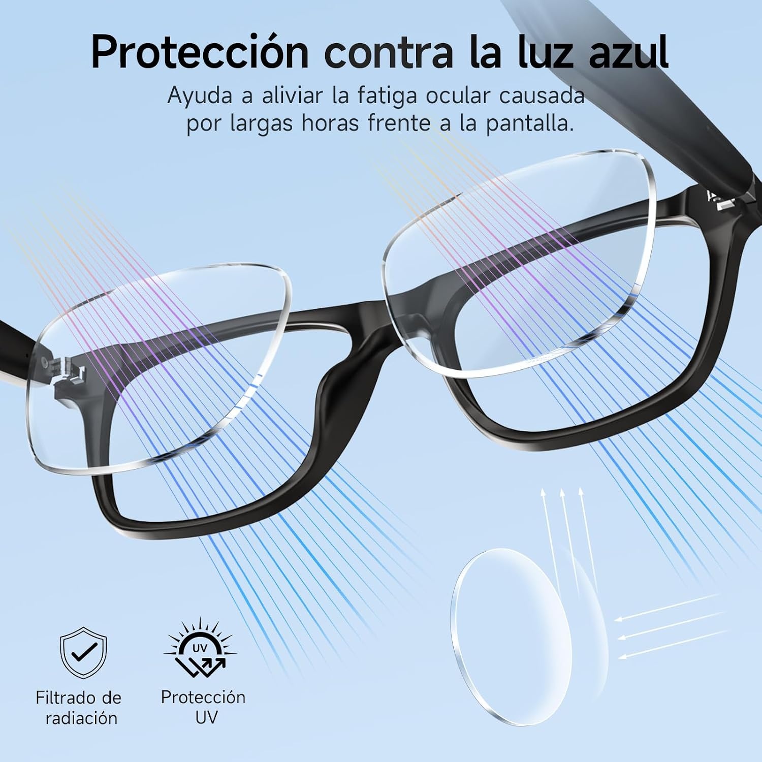 Slimme Zonnebril met Bluetooth & Blauwlichtfilter - Grijs (57% Korting)