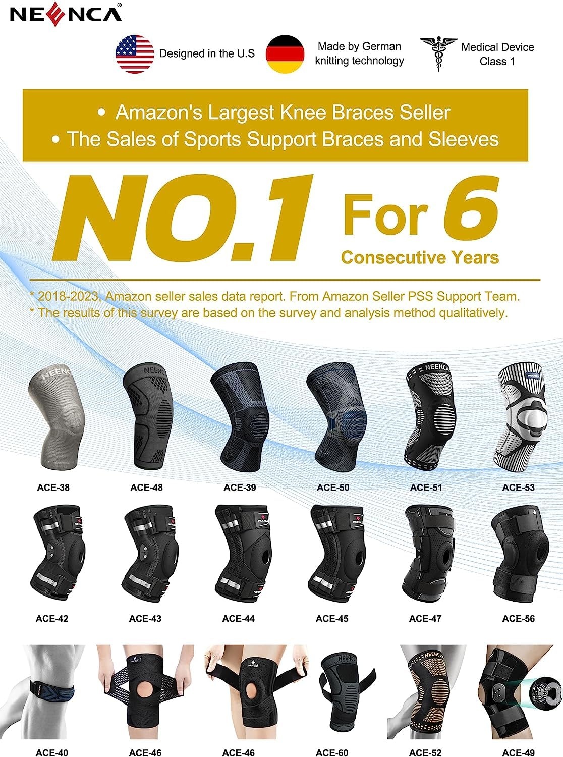 Kniebrace XL Donkergrijs met Patella Gel Pads & Veer Stabilisatoren | 58% Korting
