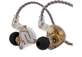 In-Ear Monitors ZS10 Pro: 4BA+1DD Drivers, Microfoon - Geel RVS (46% Korting!)