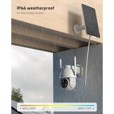 Cococam 2K Zonne Bewakingscamera Buiten, Draadloze PTZ WLAN Camera Buiten, Solar Security Camera met AI Bewegingsdetectie, Kleuren nachtzicht, 2-weg Audio, Direct Alarm, 2.4Ghz WiFi, SD/Cloud, IP66