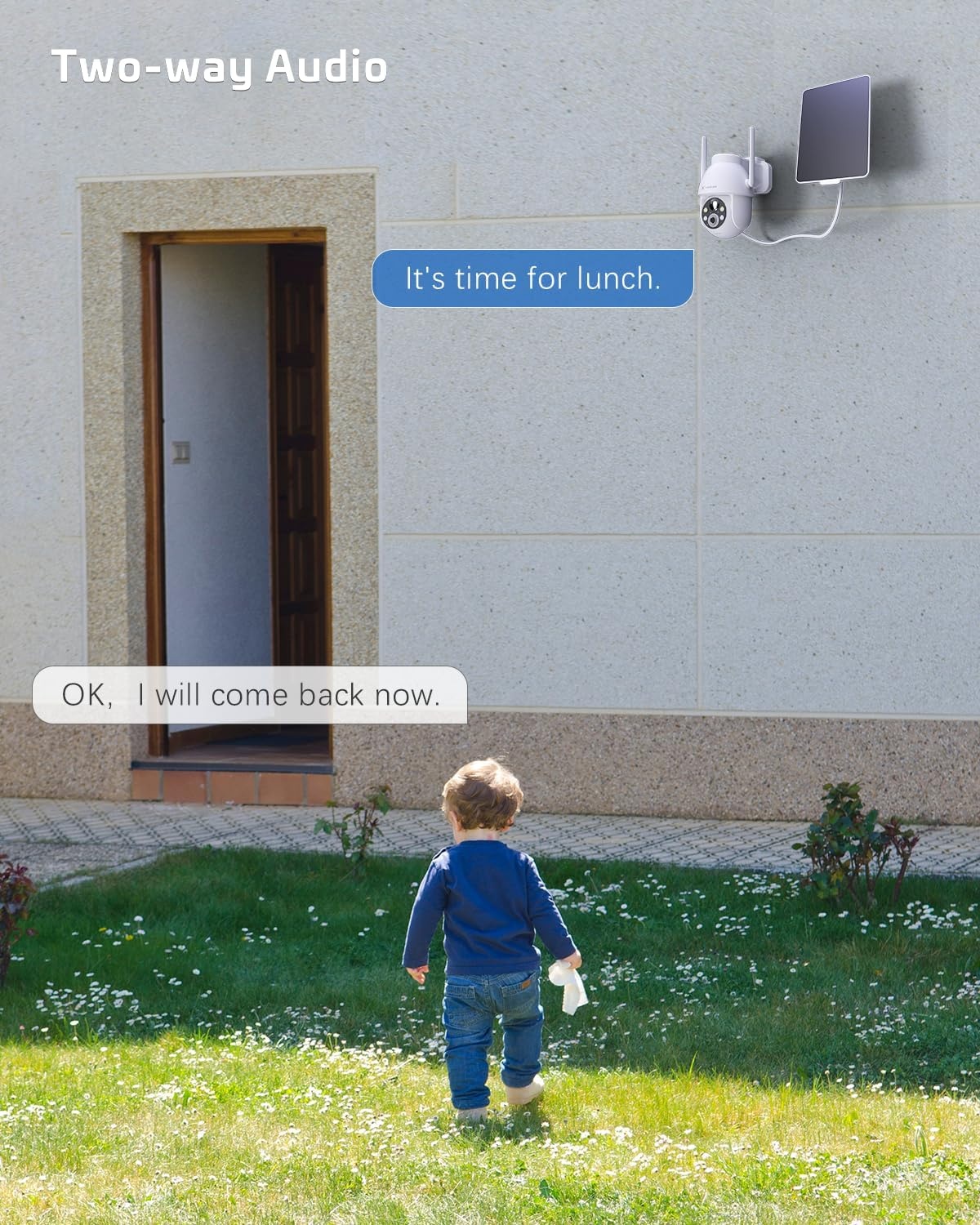 Cococam 2K Zonne Bewakingscamera Buiten, Draadloze PTZ WLAN Camera Buiten, Solar Security Camera met AI Bewegingsdetectie, Kleuren nachtzicht, 2-weg Audio, Direct Alarm, 2.4Ghz WiFi, SD/Cloud, IP66