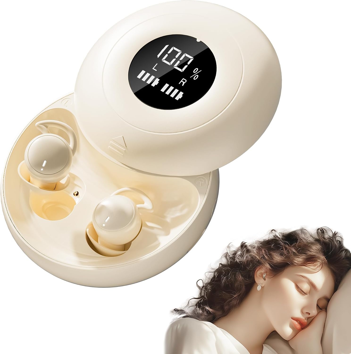 Draadloze Slaaphoofdtelefoon Bluetooth 6.0 - Beige - 60% Korting