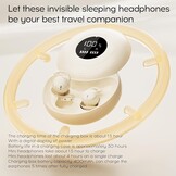 Comfortabele Slaaphoofdtelefoon Mini Oordopjes Beige | Bluetooth 5.4 | 55% Korting