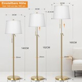 Vloerlamp Goud 140-165cm | Verstelbaar | 3 Kleuren | 29% Korting