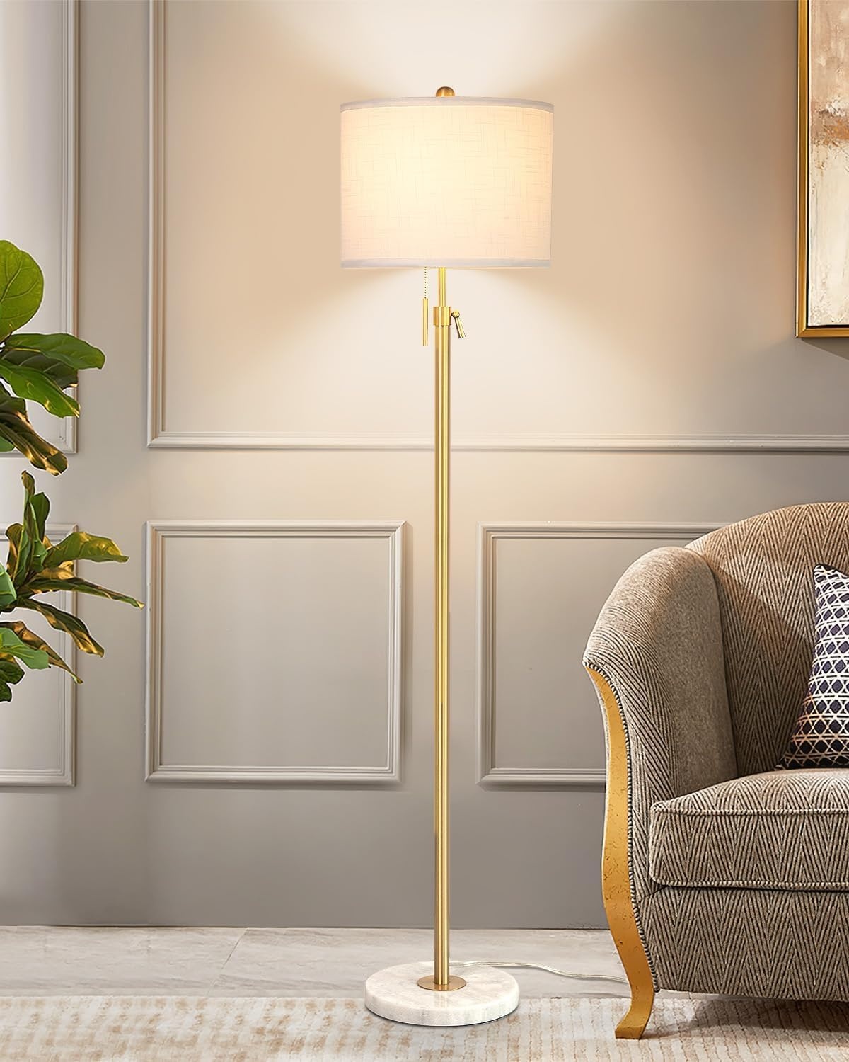 Vloerlamp Goud 140-165cm | Verstelbaar | 3 Kleuren | 29% Korting
