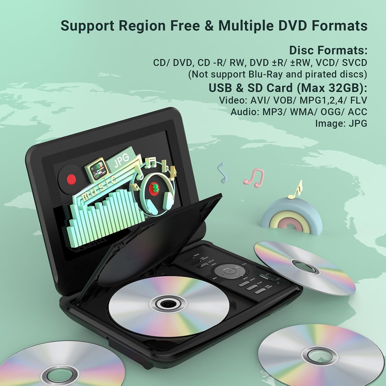 Draagbare DVD-speler Auto - 9,5" Scherm - 34% Korting