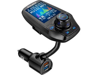 Bluetooth FM-transmitter voor de auto, met 1,8 inch kleurenscherm, bluetooth, handsfree, bluetooth auto-radio-adapter, 4-in-1 MP3-speler, AUX 2 USB-aansluitingen, SD/TF-kaart,