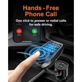 Bluetooth FM-transmitter voor de auto, met 1,8 inch kleurenscherm, bluetooth, handsfree, bluetooth auto-radio-adapter, 4-in-1 MP3-speler, AUX 2 USB-aansluitingen, SD/TF-kaart,