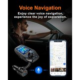 Bluetooth FM-transmitter voor de auto, met 1,8 inch kleurenscherm, bluetooth, handsfree, bluetooth auto-radio-adapter, 4-in-1 MP3-speler, AUX 2 USB-aansluitingen, SD/TF-kaart,