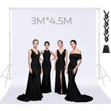 Wit Katoen Fotoachtergrond 3x4,5M met 4 Klemmen (34% Korting)