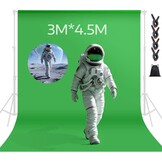 Wit Katoen Fotoachtergrond 3x4,5M met 4 Klemmen (34% Korting)