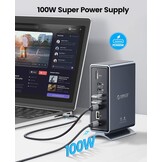 ORICO Dockingstation, 15-in-1 laptop dock dual 4K display, USB-dockingstation met 2 HDMI, 4K DP, 6 USB-A, 100 W PD, RJ45, 3,5 mm audio, SD/TF-kaartlezer, je moet de driver downloaden, grijs