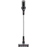SEVERIN 2-in-1 stick- en handstofzuiger, krachtige batterijstofzuiger, draadloze stofzuiger met batterijduur tot 60 minuten inclusief vervangbare batterij, matzwart/rood, HV 7168