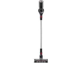SEVERIN 2-in-1 stick- en handstofzuiger, krachtige batterijstofzuiger, draadloze stofzuiger met batterijduur tot 60 minuten inclusief vervangbare batterij, matzwart/rood, HV 7168