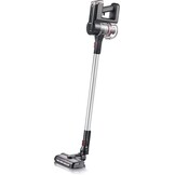 SEVERIN 2-in-1 stick- en handstofzuiger, krachtige batterijstofzuiger, draadloze stofzuiger met batterijduur tot 60 minuten inclusief vervangbare batterij, matzwart/rood, HV 7168