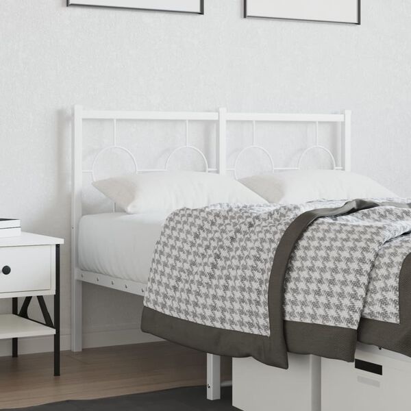vidaXL Hoofdbord Metaal Wit 120 cm - 58% Korting!