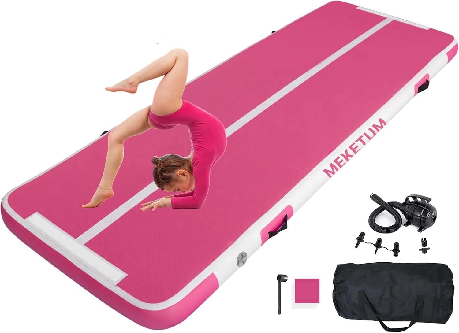 Air Track Gymnastiekmat, opblaasbaar, 2 / 3 / 4 / 5 m, dikte, 10 / 20 cm, voor thuis, training, tuimelen, yoga, outdoor, fitness