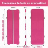 Air Track Gymnastiekmat, opblaasbaar, 2 / 3 / 4 / 5 m, dikte, 10 / 20 cm, voor thuis, training, tuimelen, yoga, outdoor, fitness