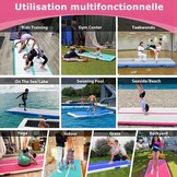 Air Track Gymnastiekmat, opblaasbaar, 2 / 3 / 4 / 5 m, dikte, 10 / 20 cm, voor thuis, training, tuimelen, yoga, outdoor, fitness
