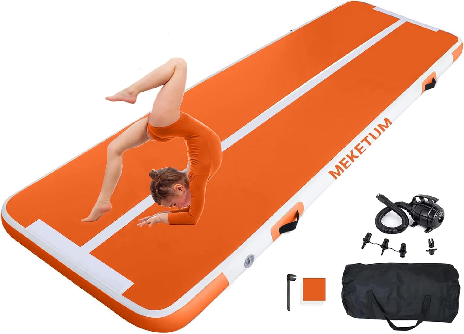 Air Track Gymnastiekmat, opblaasbaar, 2 / 3 / 4 / 5 m, dikte, 10 / 20 cm, voor thuis, training, tuimelen, yoga, outdoor, fitness