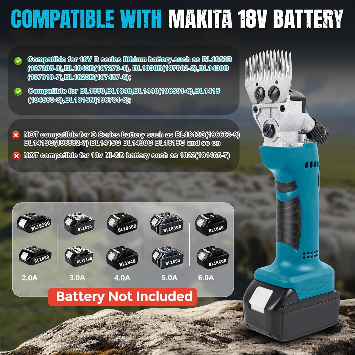 Accu Schaapschaar Elektrisch 550W (Makita 18V) - 34% Korting!