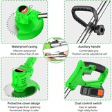 Accu-grastrimmer 24V - 500W | Verstelbare Kop & 3 Messen | Groen