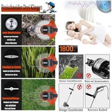 Accu-grastrimmer 24V - 500W | Verstelbare Kop & 3 Messen | Groen
