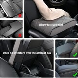 Leren Auto Armleuninghoes Zwart - Traagschuim Comfort & Bescherming - 32x21x5.7 cm | 55% Korting